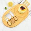 Bamboo Round Cheese Board with Knife set - Image 2